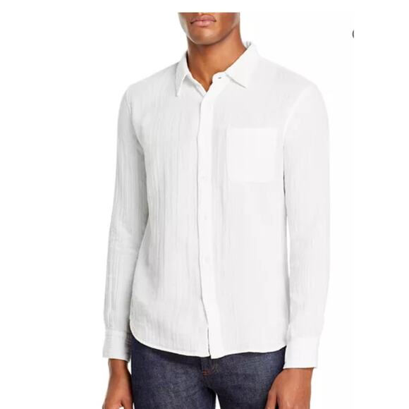 Velvet by Graham & Spencer Mens Cotton Button Up Shirt in White L - Picture 1 of 1